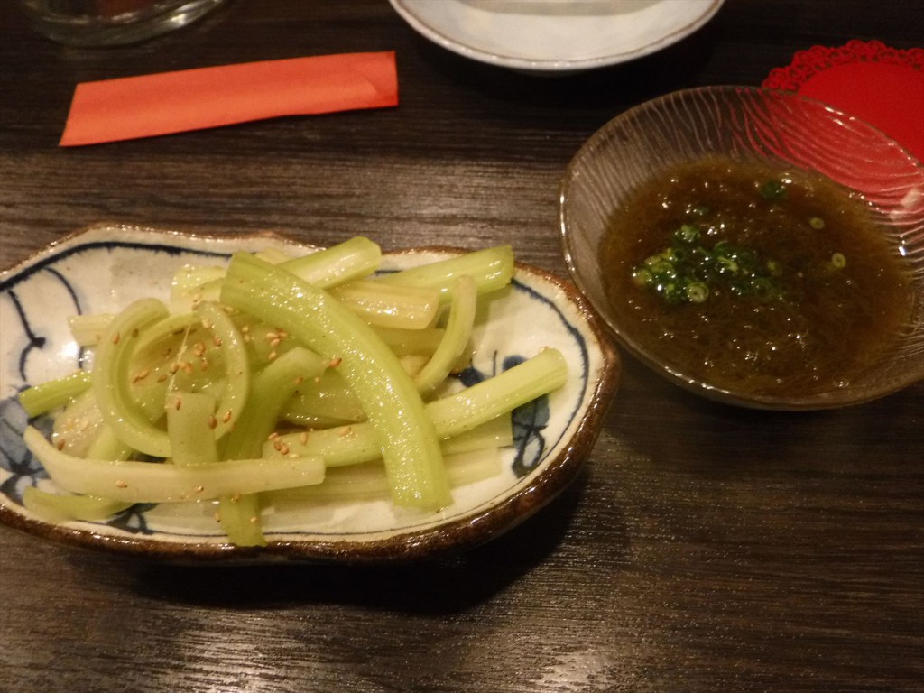 セロリナムルと沖縄産もずく